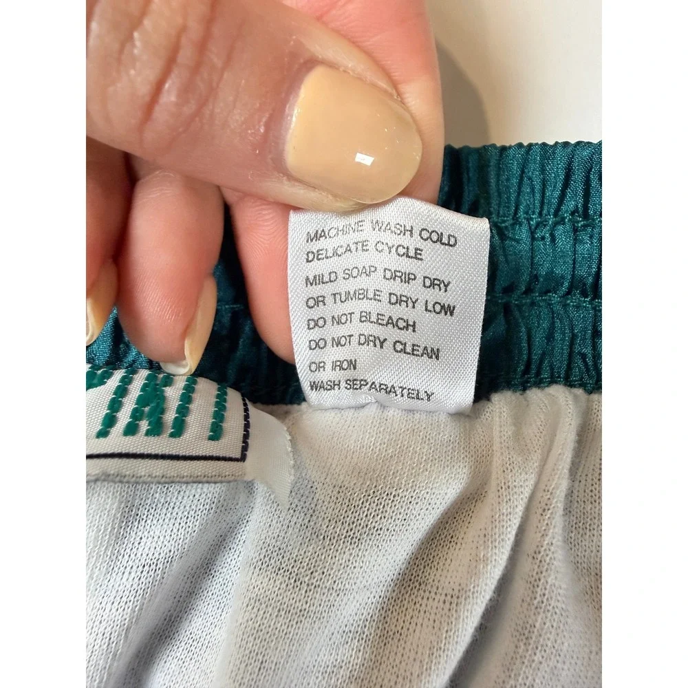 Bold Spirit Vintage 80s Track Pants Womens XL Teal Nylon Windbreaker Joggers - Picture 3 of 11